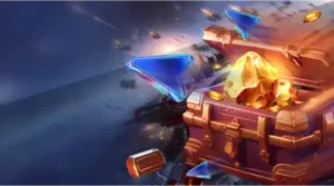 Изображение енота в космическом скафандре с подарочной коробкой, рекламирующего еженедельный бонус в Bitz Казино на игривом космическом фоне.